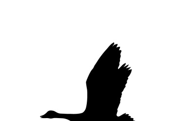 Flying goose black silhouette