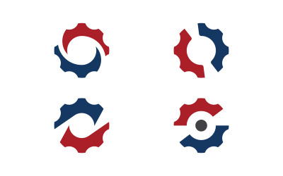 Mechanical Gear Logo Mall design Vector Element v17