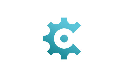 Mechanisches Zahnrad-Logo-Vorlagendesign Vektorelement v15