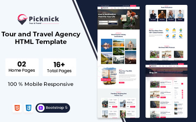Picknick - HTML-шаблон туристичного агентства