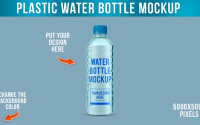 Transparent Plastic Water Bottle Mockup