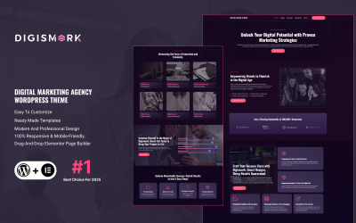 Digismark – temná digitální marketingová agentura Elementor Wordpress Theme