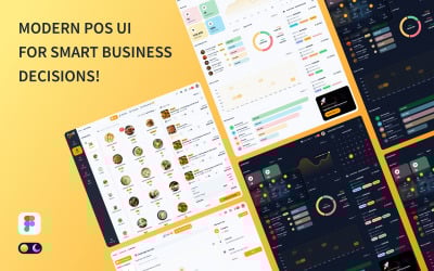 FoodiPOS – Éttermek és POS felhasználói felület készlet Figma fájllal világos és sötét módban