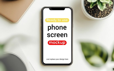 Mobile Phone Screen Mockup Template Smartphone Screen Mockup