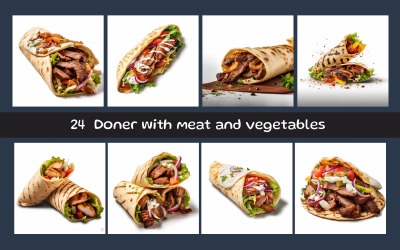 Doner kebab med kött och grönsaker