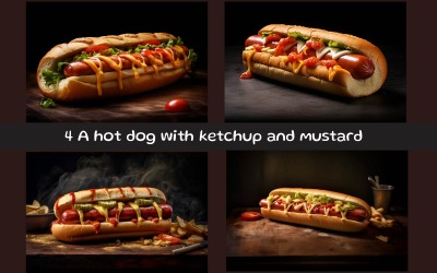 Hot dog z ketchupem i musztardą