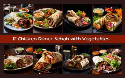 Kebab di pollo con verdure