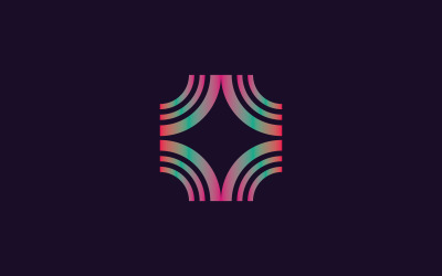 Modern Gradient Color Geometric Logo Design Template