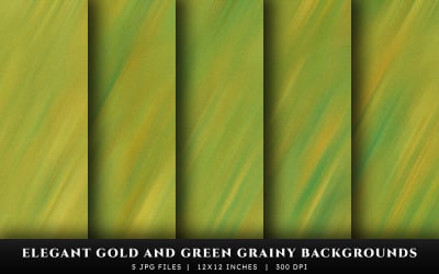 Elegant Gold and Green Grainy Texture Backgrounds
