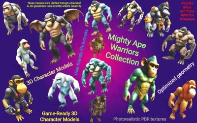 Коллекция Mighty Ape Warriors 3D Модель