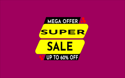 Korting Super Sale aanbieding Banner Tag 19