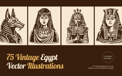 Modernes Vintage Ägypten Kunstset
