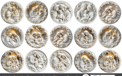 Paquete de imágenes prediseñadas de cerámica de la Sagrada Familia