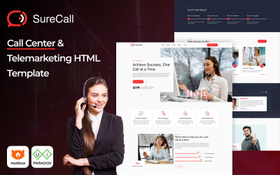 Sure Call - Modelo HTML de serviços de call center