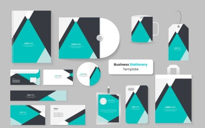 Office stationery template set , Simple modern business stationery .