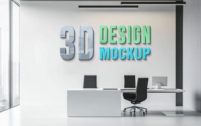 Office Wall Logo Mockup Indoor