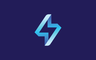 Lightning logosu. Elektrik enerjisi Flaş veya güç sembolü. V3