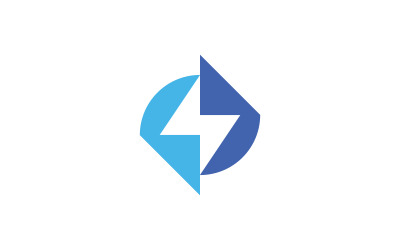 Logo błyskawicy. Energia elektryczna Błysk lub symbol mocy. V9