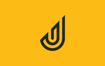 Harf J logo sembol tasarım şablonu öğeleri V12