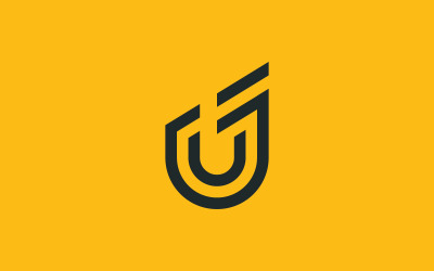 Harf J logo sembol tasarım şablonu öğeleri V14