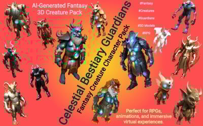 3D model strážců nebeského bestiáře