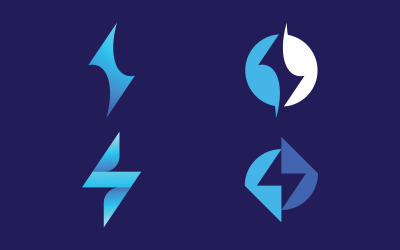 Lightning logosu. Elektrik enerjisi Flaş veya güç sembolü. V14