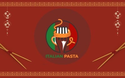 Modèle de conception de logo de pâtes italiennes