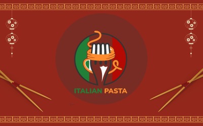 Plantilla de diseño de logotipo de pasta italiana