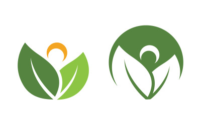Doğa yaprak ekolojisi vegan konsept Logo illüstrasyonu v.61