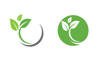 Doğa yaprak ekolojisi vegan konsept Logo illüstrasyonu v.62