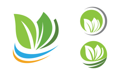 Doğa yaprak ekolojisi vegan konsept Logo illüstrasyonu v.63