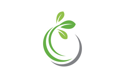Doğa yaprak ekolojisi vegan konsept Logo illüstrasyonu v.64