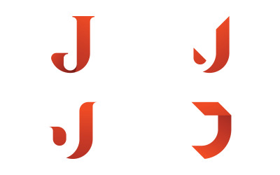Harf J logo sembol tasarım şablonu öğeleri V17