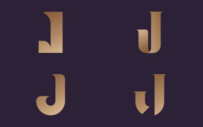 Harf J logo sembol tasarım şablonu öğeleri V19