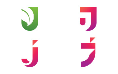 Harf J logo sembol tasarım şablonu öğeleri V20