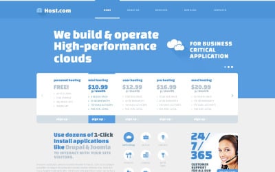 Modelo de site responsivo de hospedagem