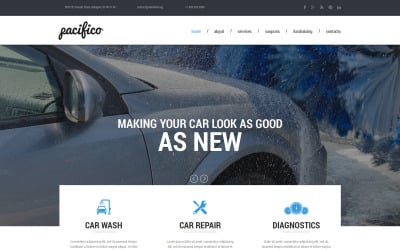 Modelo de site responsivo para lavagem de carros