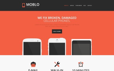 Modelo de site responsivo para loja móvel