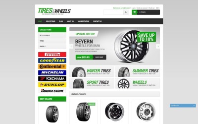 Tema do Shopify de pneus de carro