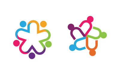 Rede de assistência comunitária e de adoção e ilustração de ícone social v.98