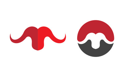 Boğa Boynuzu Logo Şablonu vektör simge illüstrasyon tasarımı v.6