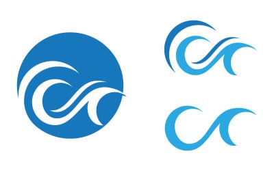 Water wave liquid vector Logo illustration design V2.63