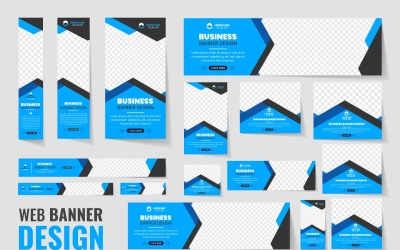 Corporate web banner set template design layout.