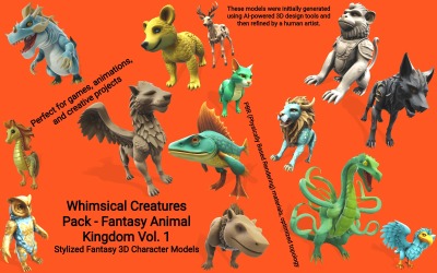 Pakiet Fantastycznych Stworzeń - Fantasy Animal Kingdom Vol. 1 Model 3D