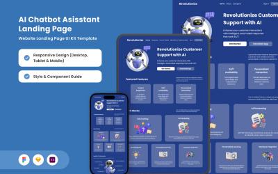 Revolutionera – landningssida för AI Chat Assistant