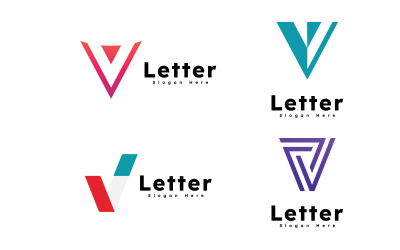 Шаблон логотипа V Letter Business Vector icon V15