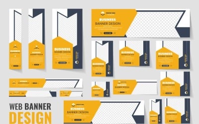 Web banner set of creative standard size with a place for photos