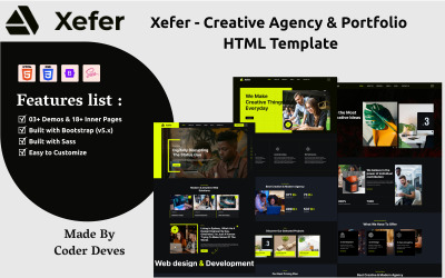 Xefer - HTML-sjabloon voor creatief bureau en portfolio