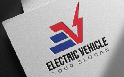 EV Car Szablon logo pojazdu elektrycznego