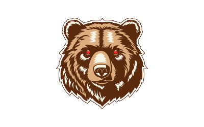 Grizzly Bear Face Illustration